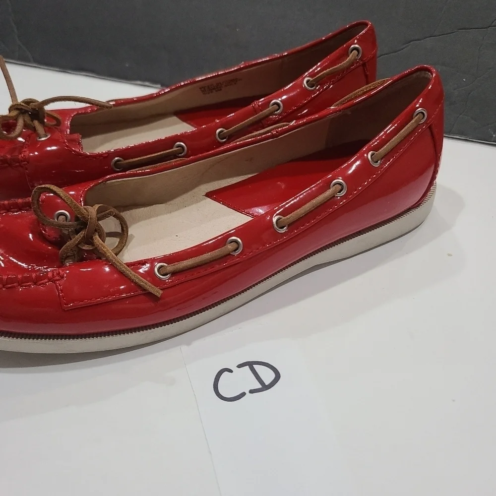 Michael Kors Red Women's Boat Shoes Sz.9M Shiny